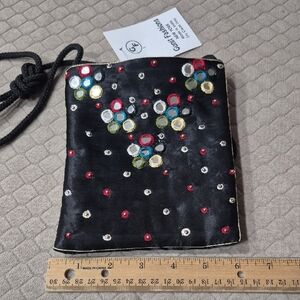 New Black Beaded Crossbody Bag